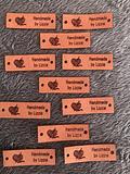 Knitting tags leatherette or faux suede