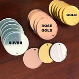 rose gold, gold and silver round mirror blanks
