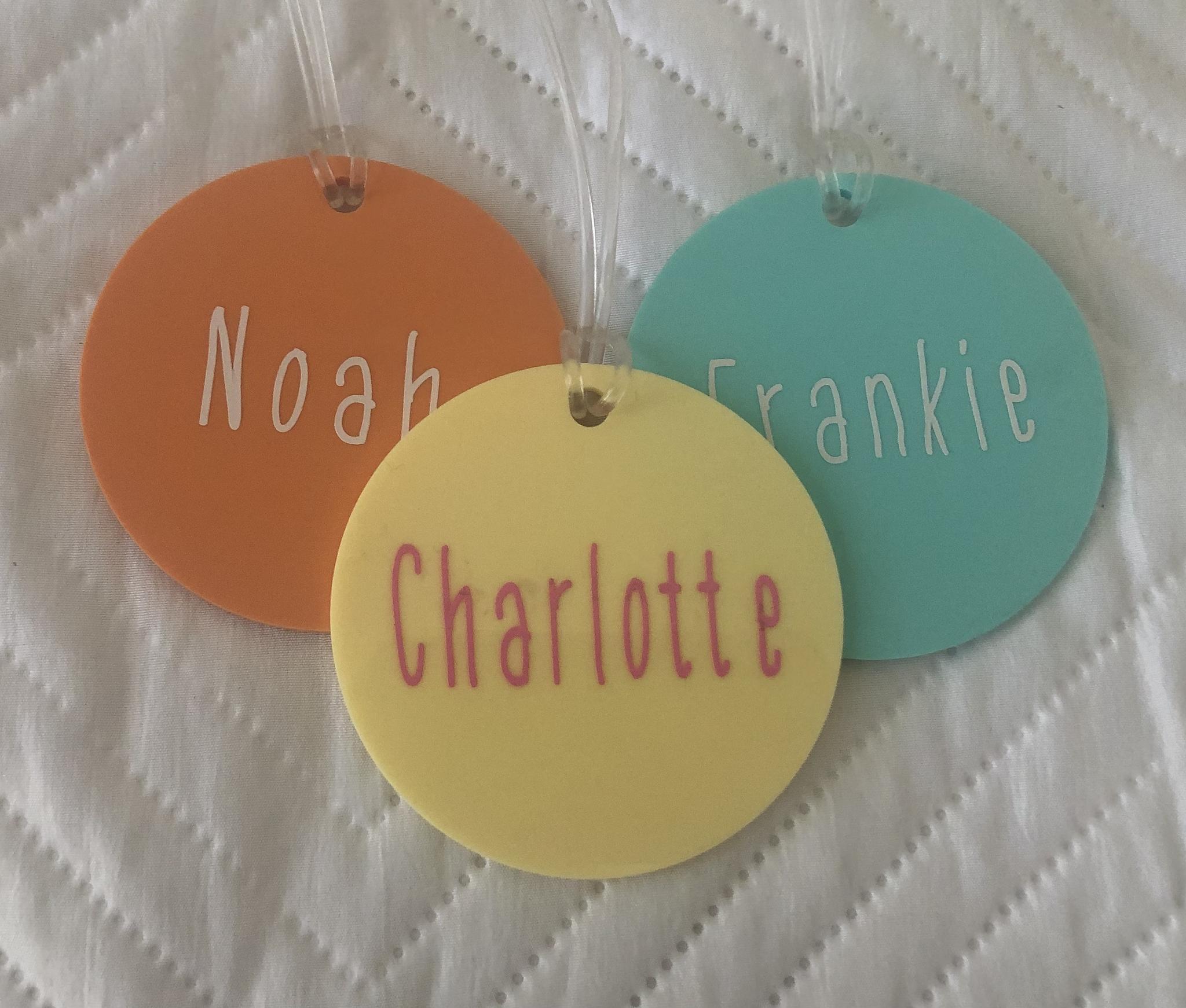 Cute Pastel School Bag Tag - Personalized Name Tag for Backpack