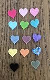 Acrylic Heart blanks a number of different colours on each sheet